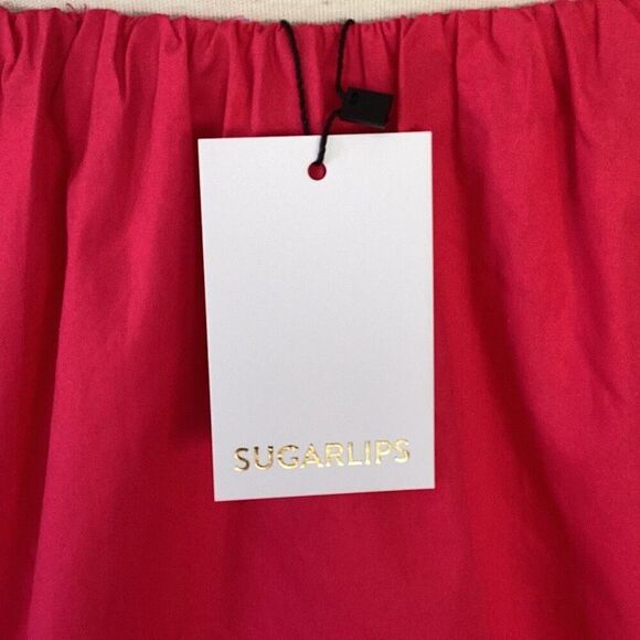 NWT Sugarlips Hot Pink Off The Shoulder Puff Sleeve Mini Dress XS - Picture 6 of 10